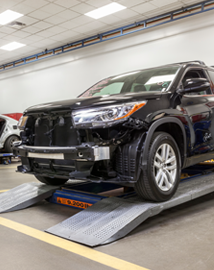 Toyota on vehicle lift | Little Apple Toyota in Manhattan KS