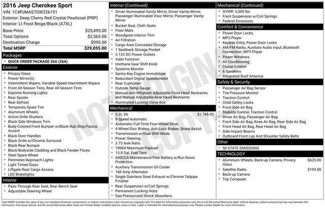 2016 Jeep Cherokee Sport