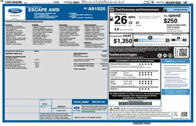 2022 Ford Escape Titanium SUNROOF AWD