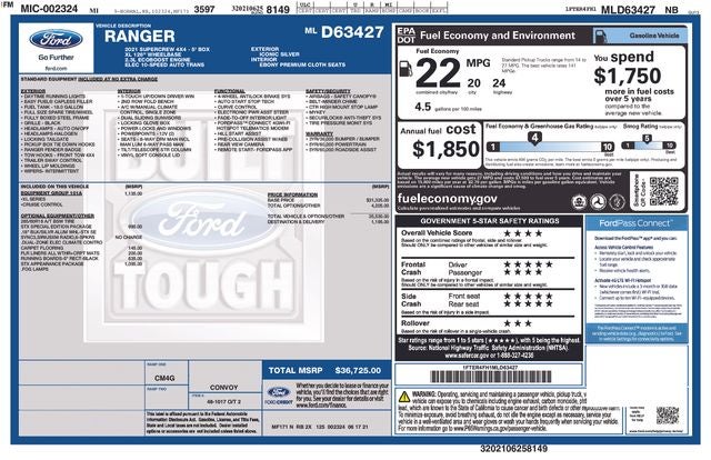 2021 Ford Ranger XL STX PACKAGE