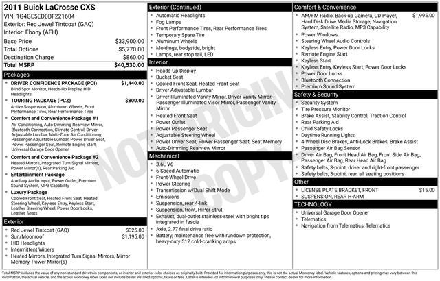 2011 Buick LaCrosse CXS
