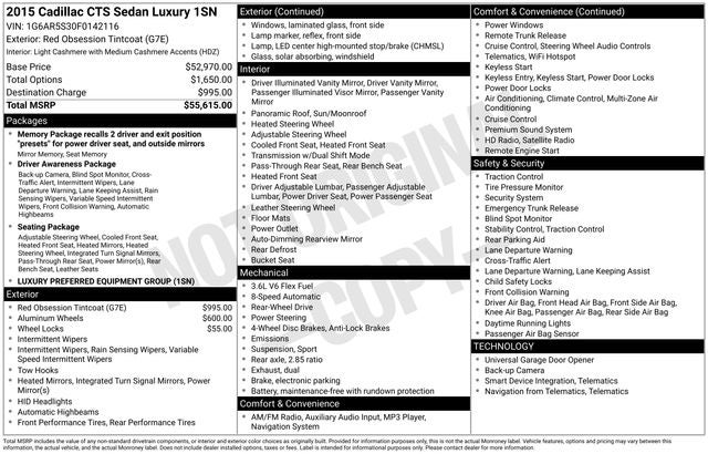 2015 Cadillac CTS 3.6L Luxury