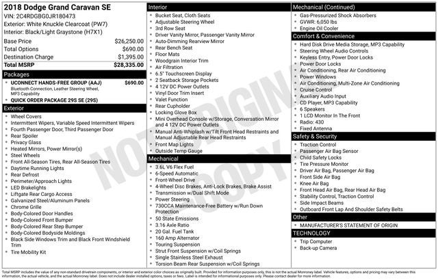 2018 Dodge Grand Caravan SE