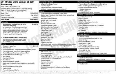 2014 Dodge Grand Caravan SE 30th Anniversary 30th Anniversary
