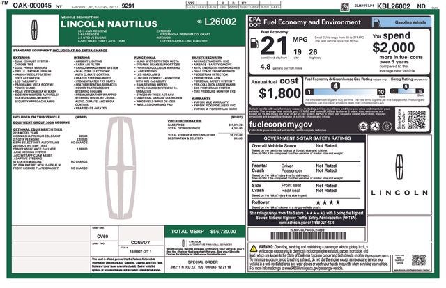 2019 Lincoln Nautilus Reserve