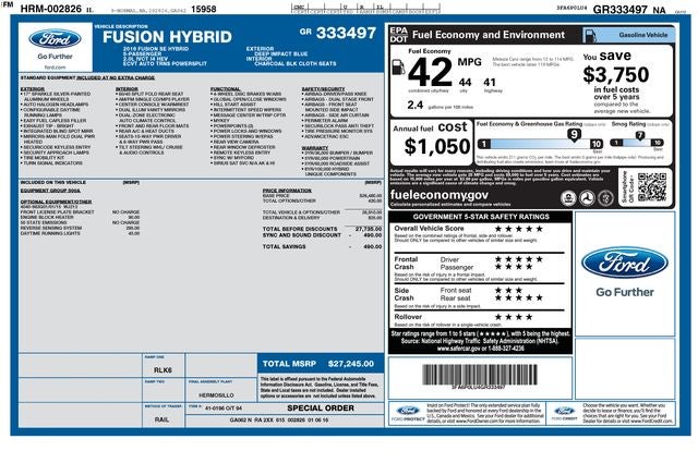 2016 Ford Fusion Hybrid SE