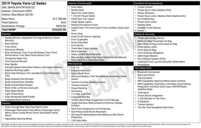 2019 Toyota Yaris LE