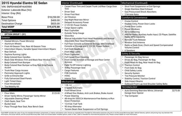 2015 Hyundai Elantra SE